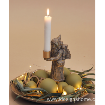 Antique Finish Resin Candle Holder For Christmas